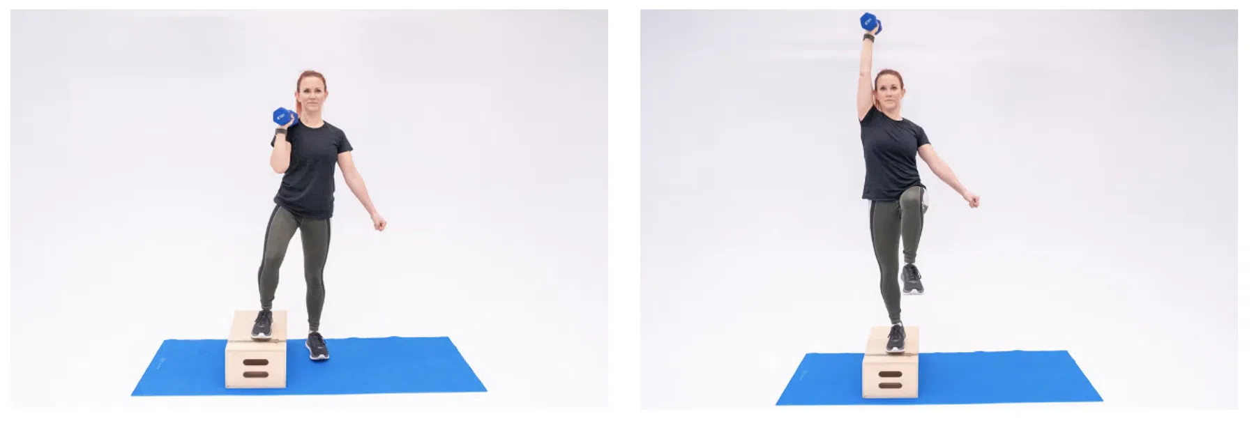 Lateral Step-Up With Overhead Press